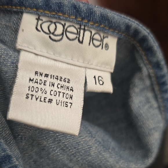 Together Layered Boho Denim Skirt Size 16 - Picture 2 of 12